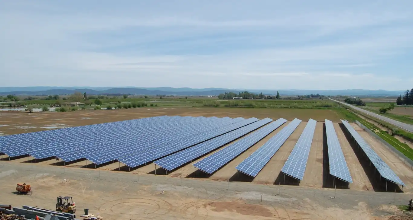 Campo de paneles solares